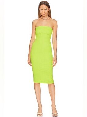 Revolve H:OURS Maira Midi Dress in Lime Green